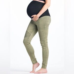 Preggo Leggings Green With Envy Moto Maternity Jeggings
